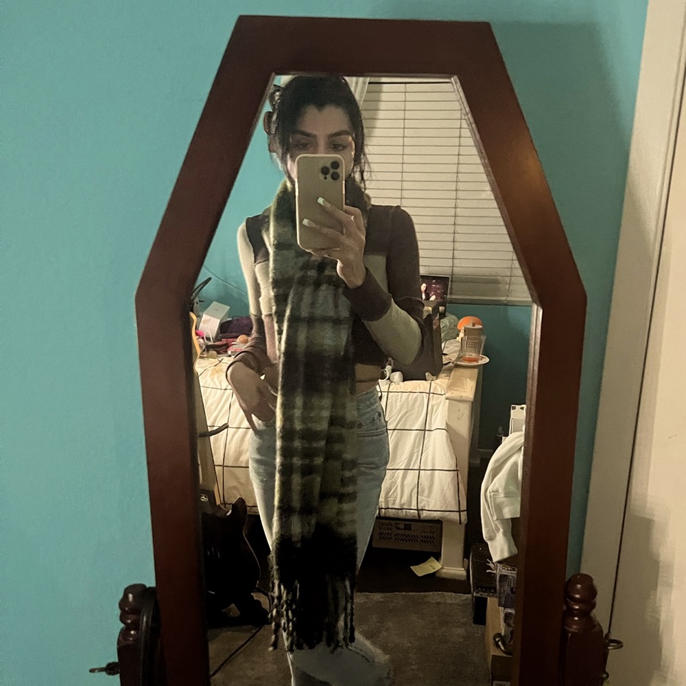Green plaid scarf from CottonOn